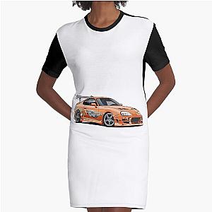 Fast and Furious Orange Supra Graphic T-Shirt Dress
