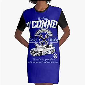 Brian O'Conner Family Racing Fast and Furious Tribute Graphic T-Shirt Dress