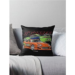 Supra Mk IV & Eclipse Gs - Fast And Furious Throw Pillow
