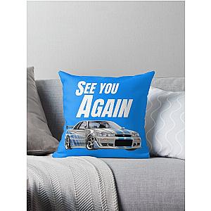See you Again  fast and furious R34 GTR  Throw Pillow