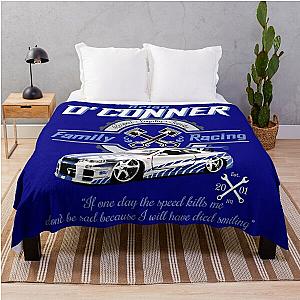 Brian O'Conner Family Racing Fast and Furious Tribute Throw Blanket