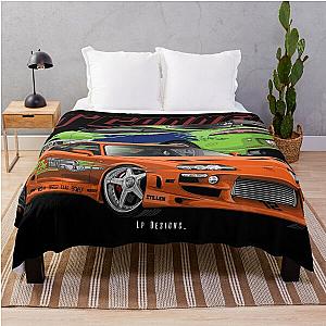 Supra Mk IV & Eclipse Gs - Fast And Furious Throw Blanket