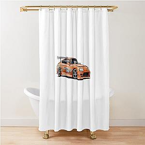 Fast and Furious Orange Supra Shower Curtain