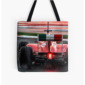 Felipe Massa driving 2011 Ferrari Formula 1 car Art All Over Print Tote Bag