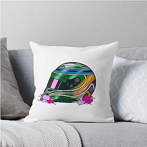 Felipe Massa 2017 Abu Dhabi Helmet with Flowers Throw Pillow