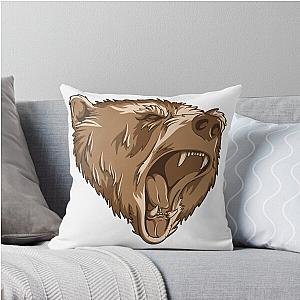 Ferocious bear throw pillow
