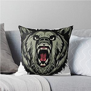 Grizzly Ferocious Throw Pillow