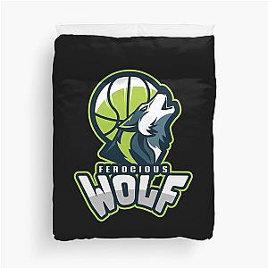 Ferocious Wolf Basketball Duvet Cover