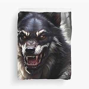 Ferocious Werewolf of the Haunted Forest Duvet Cover