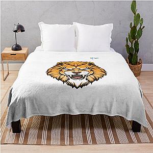 Ferocious Lion Mascot Throw Blanket