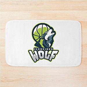 Ferocious Wolf with Basketball Mat