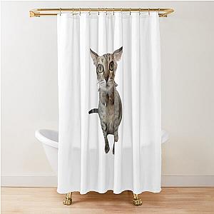 Ferocious alien cat that bites hurts kind humans Shower Curtain