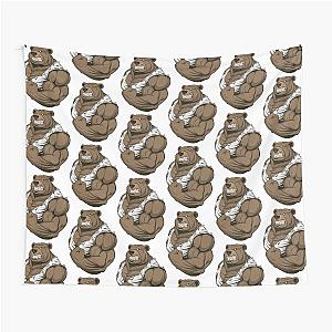 Ferocious bear muscle arm tapestry