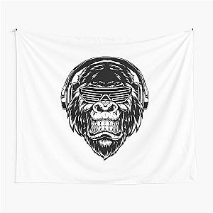 Ferocious gorilla in tapestry