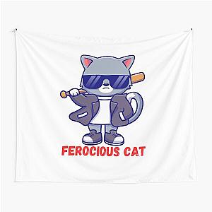 Ferocious cat Tapestry
