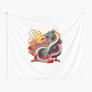 Dragon Spitting Fire Tapestry