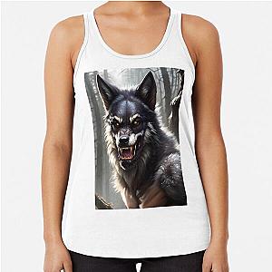 Ferocious Werewolf of Haunted Forest Racerback Tank Top
