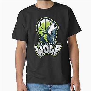 Ferocious Wolf with Basketball T-Shirt