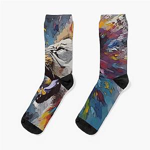 Ferocious lion socks