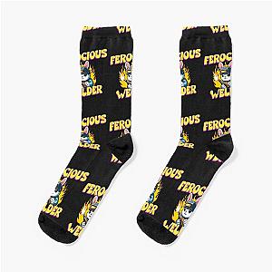 Ferocious welder bunny socks