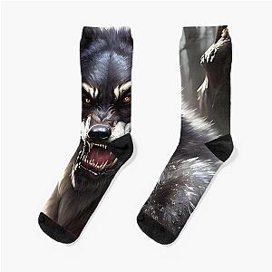 Ferocious Werewolf of Haunted Forest Socks
