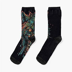 Ferocious Zombie Wolf Socks