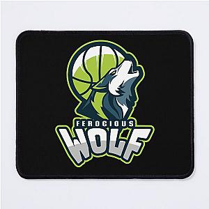Ferocious Wolf with Basketball Mouse Pad