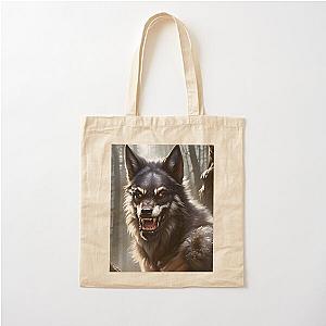Ferocious Werewolf of Haunted Forest Cotton Tote Bag