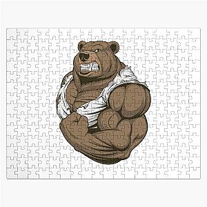 Ferocious bear athlete, muscle bear arm Jigsaw Puzzle