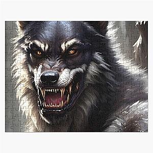 Ferocious werewolf of the haunted forest jigsaw puzzle