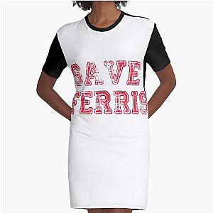 SAVE FERRIS DESIGN, 80s Movie Style Logo, Graphic T-Shirt Dress