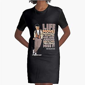 Ferris Bueller's Day Off - Life Moves Pretty Fast Graphic T-Shirt Dress