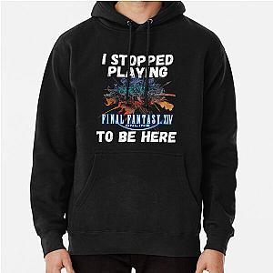 I stopped playing FFXIV to be here Funny Meme Design  Pullover Hoodie