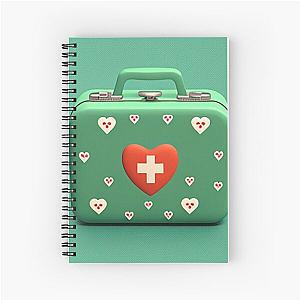 first aid kit, with repeating hearts Spiral Notebook