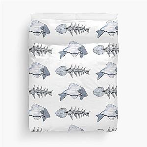 Origami fish and fishbone Duvet Cover