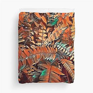 Colorful Fishbone Fern Duvet Cover