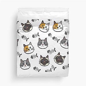 Cat & Fishbone Duvet Cover