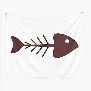 Fishbone Illustration Tumblr Skeleton Cool Cartoon  Tapestry