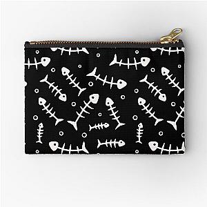 Black fishbone - pattern Zipper Pouch