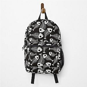 Black and White Fishbones Backpack