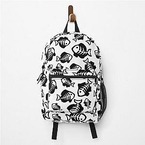 Black & White Fishbones Pattern Backpack