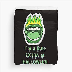 Green Flaming Lips, I'm Extra at Halloween Duvet Cover