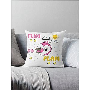 Flim flam flamingo Throw Pillow