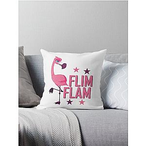 Flim flam flamingo- Funny Flamingo Flim Flam Throw Pillow
