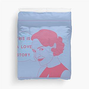 Fleabag This is a Love Story Comic Pink Blue Pastel Illustration Duvet Cover