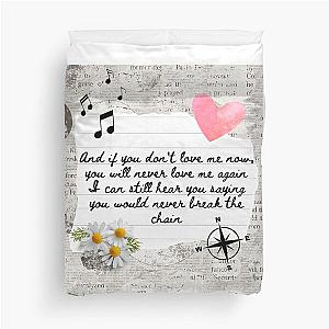 The Chain Fleetwood Mac Lyric Print Duvet Cover