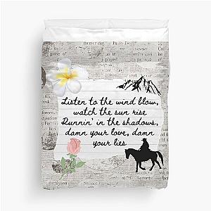 The Chain Fleetwood Mac Lyric Print Duvet Cover