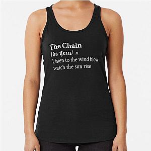 The Chain by Fleetwood Mac Stevie Nicks Aesthetic Minimal Black Racerback Tank Top