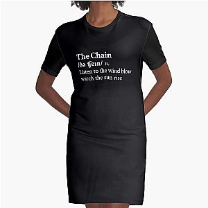 The Chain by Fleetwood Mac Stevie Nicks Aesthetic Minimal Black Graphic T-Shirt Dress