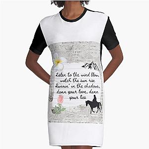 The Chain Fleetwood Mac Lyric Print Graphic T-Shirt Dress